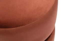 Miliboo Runder Pouf aus blauem Samt, ziegelrotem Rot und goldenem Metall D40 cm JOY* Sitzsäcke|Sitzsäcke