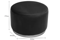 Miliboo Runder Pouf aus petrolblauem Samt und goldenem Metall D54 cm AMAYA* Sitzsäcke|Sitzsäcke