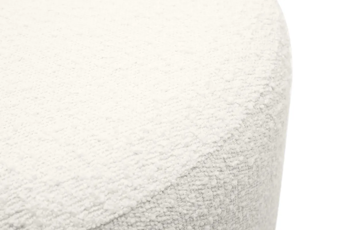 Miliboo Runder Pouf aus schimmerndem Wollmischgewebe in gebrochenem Weiß und goldfarbenem Metall D54 cm AMAYA* Sitzsäcke|Sitzsäcke
