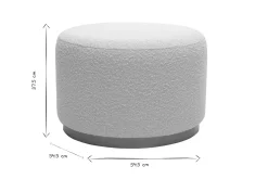 Miliboo Runder Pouf aus schimmerndem Wollmischgewebe in gebrochenem Weiß und goldfarbenem Metall D54 cm AMAYA* Sitzsäcke|Sitzsäcke