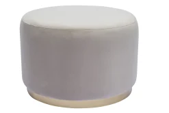 Miliboo Runder Samt- und goldenes Metallpouf in Taupe D54 cm AMAYA* Sitzsäcke|Sitzsäcke