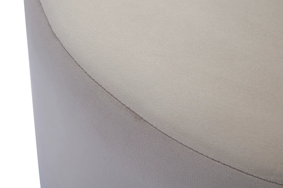 Miliboo Runder Samt- und goldenes Metallpouf in Taupe D54 cm AMAYA* Sitzsäcke|Sitzsäcke