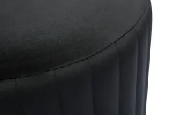 Miliboo Runder Samt- und Metallpuff in Schwarz und Gold D40 cm DONA* Sitzsäcke|Sitzsäcke