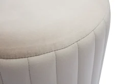 Miliboo Runder Samt-Hocker in Taupe und Gold-Metall D40 cm DONA* Sitzsäcke|Sitzsäcke