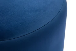 Miliboo Runder Samtpouf in Marineblau und goldener Metallstruktur D40 cm AMAYA* Sitzsäcke|Sitzsäcke