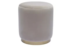 Miliboo Runder Samtpouf in Taupe und Goldmetall D40 cm AMAYA* Sitzsäcke|Sitzsäcke