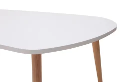 Miliboo Satztische Beistelltische skandinavisch Weiß und helles Holz 2er-Set ARTIK* Couchtische|Beistelltische