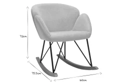 Miliboo Schaukelstuhl aus Samt-ähnlichen Stoff mit Terrakotta-Muster RHAPSODY* Schaukelstühle|Sessel