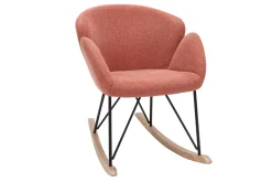 Miliboo Schaukelstuhl aus Samt-ähnlichen Stoff mit Terrakotta-Muster RHAPSODY* Schaukelstühle|Sessel