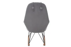 Miliboo Schaukelstuhl aus Stoff Samt Grau Beine Metall und Holz JHENE* Design-sessel|Schaukelstühle