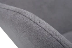 Miliboo Schaukelstuhl aus Stoff Samt Grau Beine Metall und Holz JHENE* Design-sessel|Schaukelstühle
