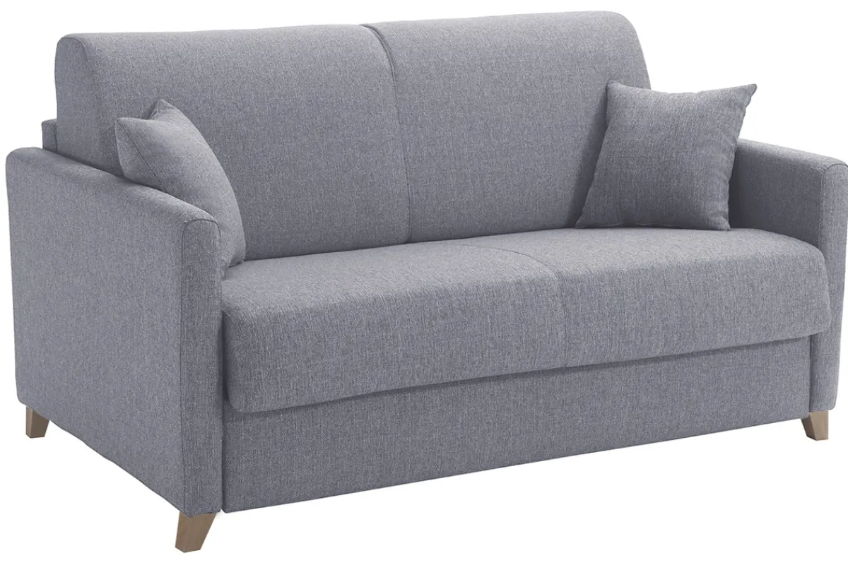 Miliboo Schlafcouch grau mit Matratze 13 cm 2-3-Sitzer SKANDY* Schlafsofas