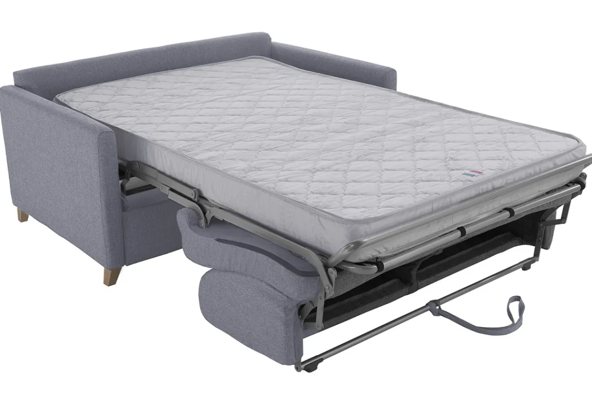 Miliboo Schlafcouch grau mit Matratze 13 cm 2-3-Sitzer SKANDY* Schlafsofas