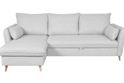 Miliboo Schlaf-Ecksofa rechts mit Stauraum hellgrau DRISS* Schlafsofas|Ecksofas