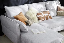 Miliboo Schlaf-Ecksofa rechts mit Stauraum hellgrau DRISS* Schlafsofas|Ecksofas