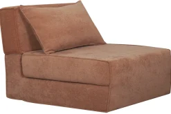 Miliboo Schlafsessel aus terracotta Stoff mit Samteffekt 1-Sitzer VICTOR*Kinder Schlafsessel|Kinderbetten