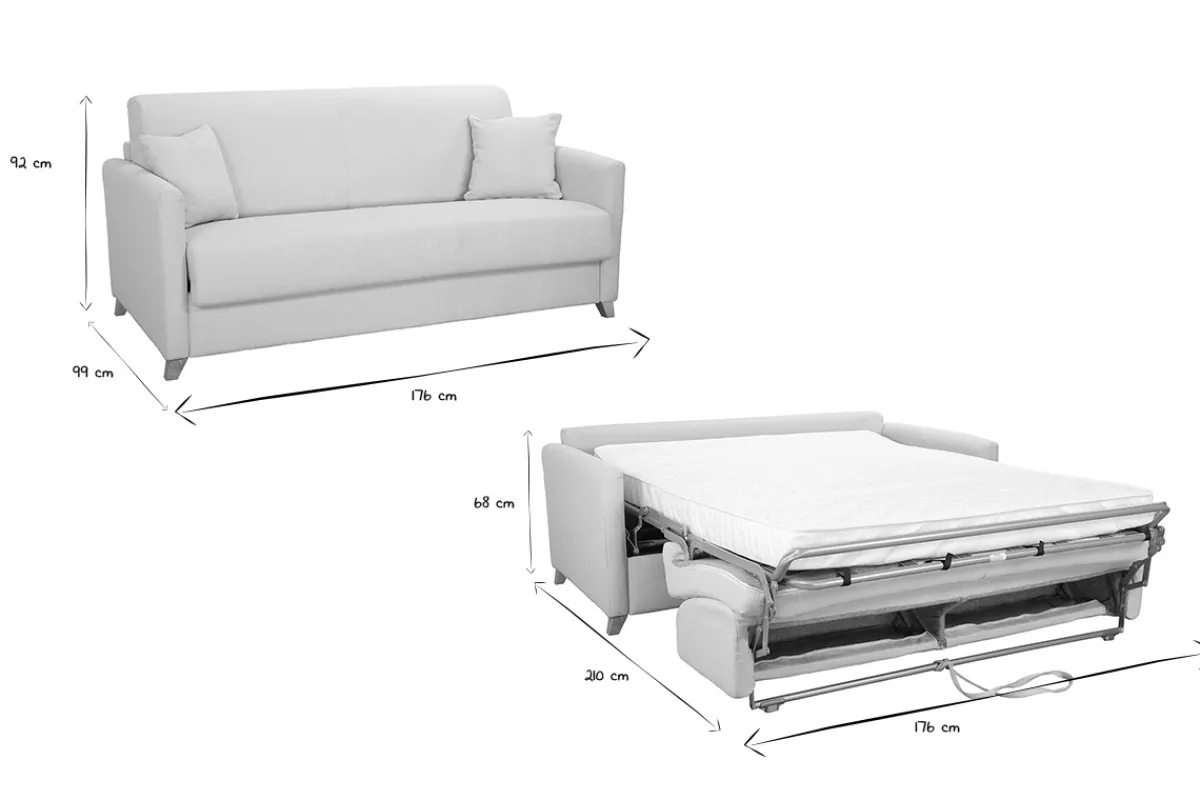 Miliboo Schlafsofa 3 Plätze skandinavisch beige SKANDY* Schlafsofas