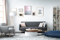Miliboo Schlafsofa 3 Plätze skandinavisches Design Dunkelgrau ULLA* Schlafsofas