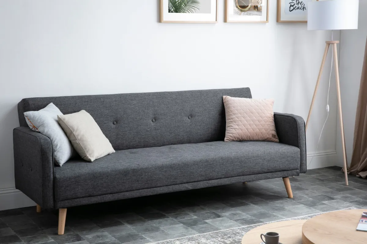 Miliboo Schlafsofa 3 Plätze skandinavisches Design Dunkelgrau ULLA* Schlafsofas