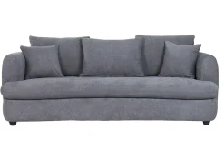 Miliboo Schlafsofa 3-4 Sitzer in grauem Stoff mit Samteffekt und abziehbarem Bezug SACHA* Schlafsofas