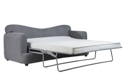Miliboo Schlafsofa 3-4 Sitzer in grauem Stoff mit Samteffekt und abziehbarem Bezug SACHA* Schlafsofas