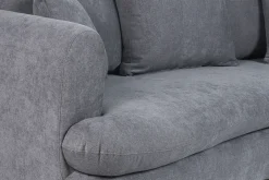 Miliboo Schlafsofa 3-4 Sitzer in grauem Stoff mit Samteffekt und abziehbarem Bezug SACHA* Schlafsofas