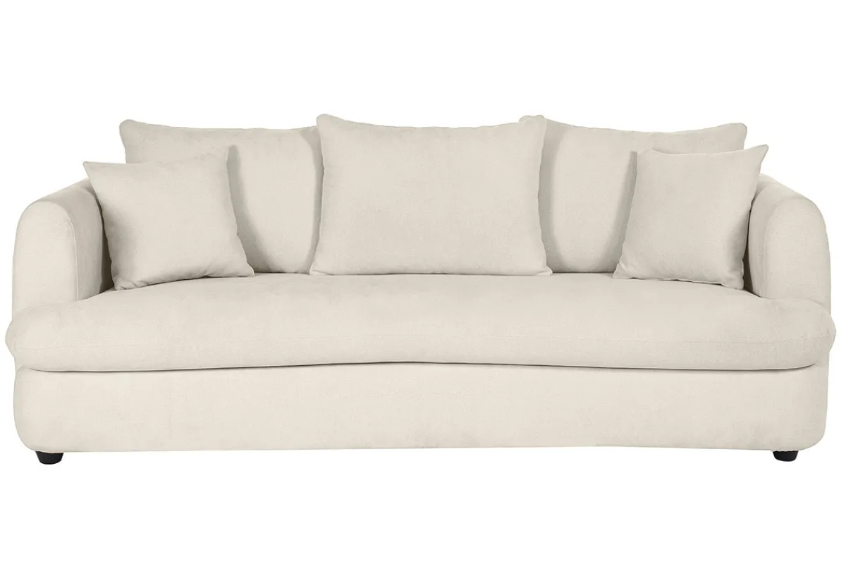 Miliboo Schlafsofa 3-4 Sitzer in hellbeigem Stoff mit Samteffekt und abziehbarem Bezug SACHA* Schlafsofas