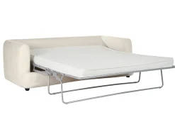 Miliboo Schlafsofa 3-4 Sitzer in hellbeigem Stoff mit Samteffekt und abziehbarem Bezug SACHA* Schlafsofas