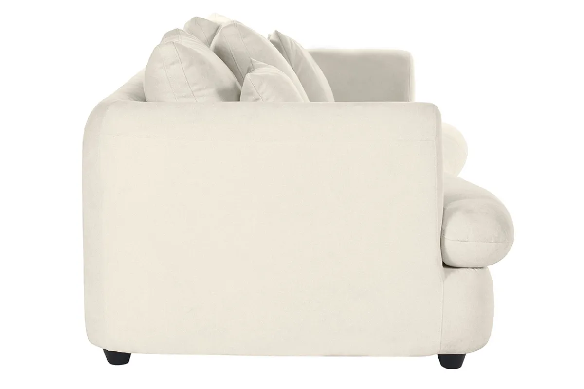 Miliboo Schlafsofa 3-4 Sitzer in hellbeigem Stoff mit Samteffekt und abziehbarem Bezug SACHA* Schlafsofas