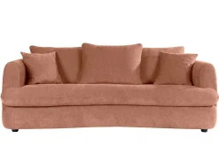Miliboo Schlafsofa 3-4 Sitzer in terracottafarbenem Stoff mit Samteffekt und abziehbarem Bezug SACHA* Schlafsofas
