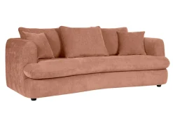 Miliboo Schlafsofa 3-4 Sitzer in terracottafarbenem Stoff mit Samteffekt und abziehbarem Bezug SACHA* Schlafsofas