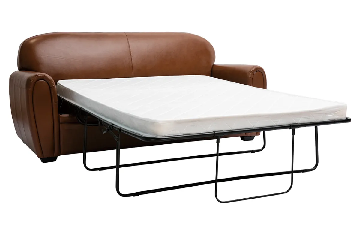 Miliboo Schlafsofa aus braunem Leder 3-Sitzer CLUB* Schlafsofas|Ledersofas