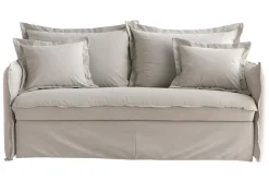 Miliboo Schlafsofa mit abnehmbarem Bezug aus beiger Baumwolle ALDO* Schlafsofas