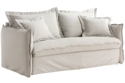 Miliboo Schlafsofa mit abnehmbarem Bezug aus beiger Baumwolle ALDO* Schlafsofas