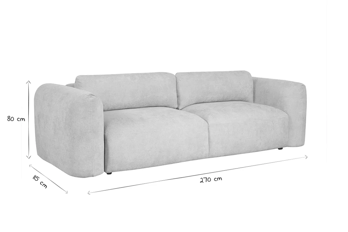 Miliboo Schlafsofa mit Bettkasten aus beigem Chenille-Veloursstoff 4-Sitzer CRUSH* Schlafsofas
