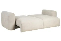 Miliboo Schlafsofa mit Bettkasten aus beigem Chenille-Veloursstoff 4-Sitzer CRUSH* Schlafsofas