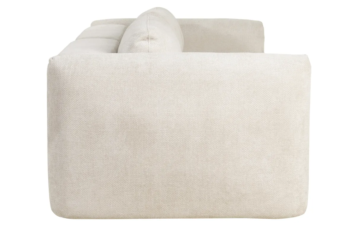 Miliboo Schlafsofa mit Bettkasten aus beigem Chenille-Veloursstoff 4-Sitzer CRUSH* Schlafsofas