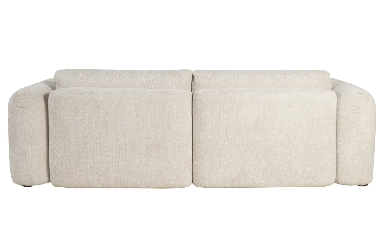 Miliboo Schlafsofa mit Bettkasten aus beigem Chenille-Veloursstoff 4-Sitzer CRUSH* Schlafsofas