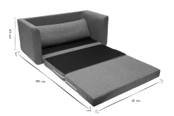 Miliboo Schlafsofa 2-Sitzer aus graugrünem Stoff LEON* Schlafsofas