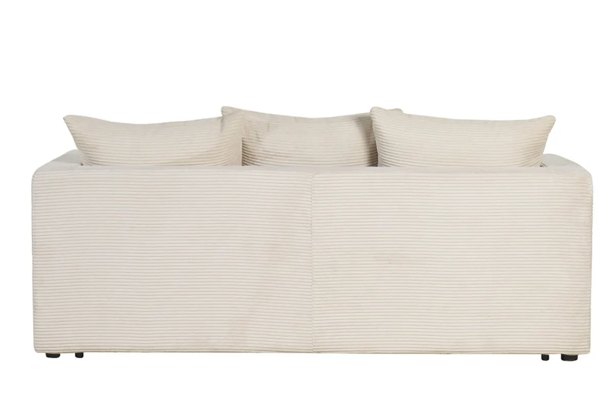 Miliboo Schlafsofa 3-Sitzer mit beigem Cordstoff mit Matratze 13cm BACIO* Design-sofas|Schlafsofas