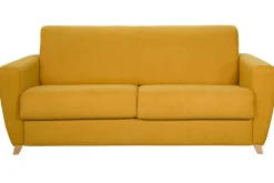 Miliboo Schlafsofa skandinavisch senfgelb und Holz GRAHAM* Schlafsofas