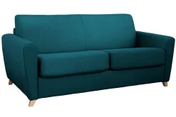 Miliboo Schlafsofa skandinavisch blaugrün und Holz GRAHAM* Schlafsofas