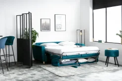 Miliboo Schlafsofa skandinavisch blaugrün und Holz GRAHAM* Schlafsofas