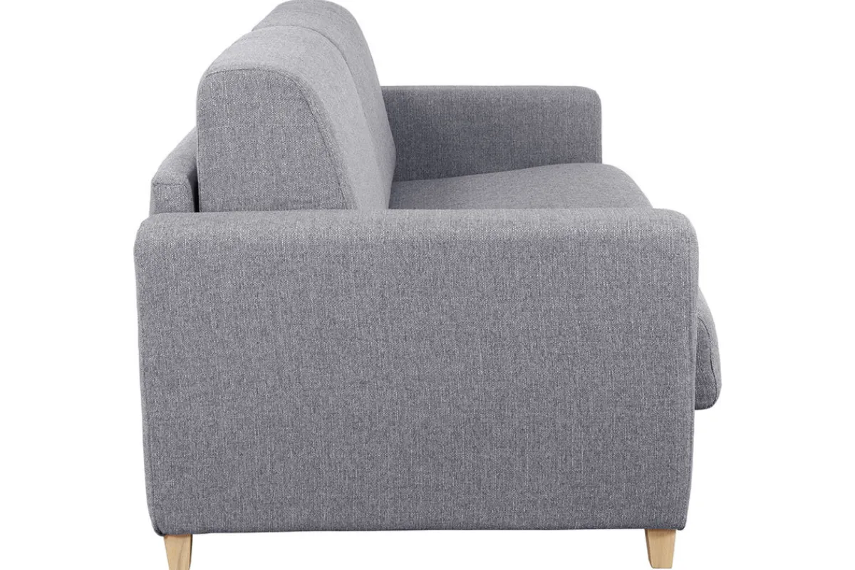 Miliboo Schlafsofa skandinavisch Hellgrau und Holz GRAHAM* Schlafsofas