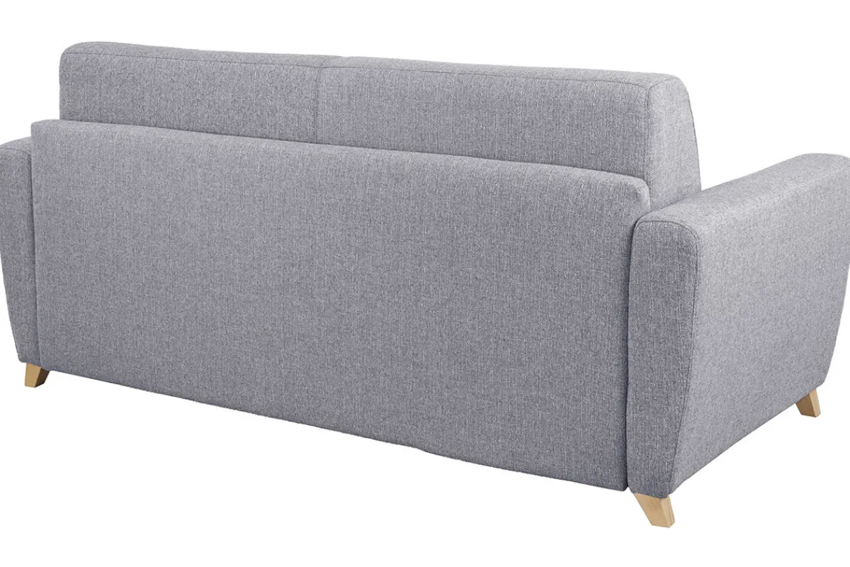 Miliboo Schlafsofa skandinavisch Hellgrau und Holz GRAHAM* Schlafsofas
