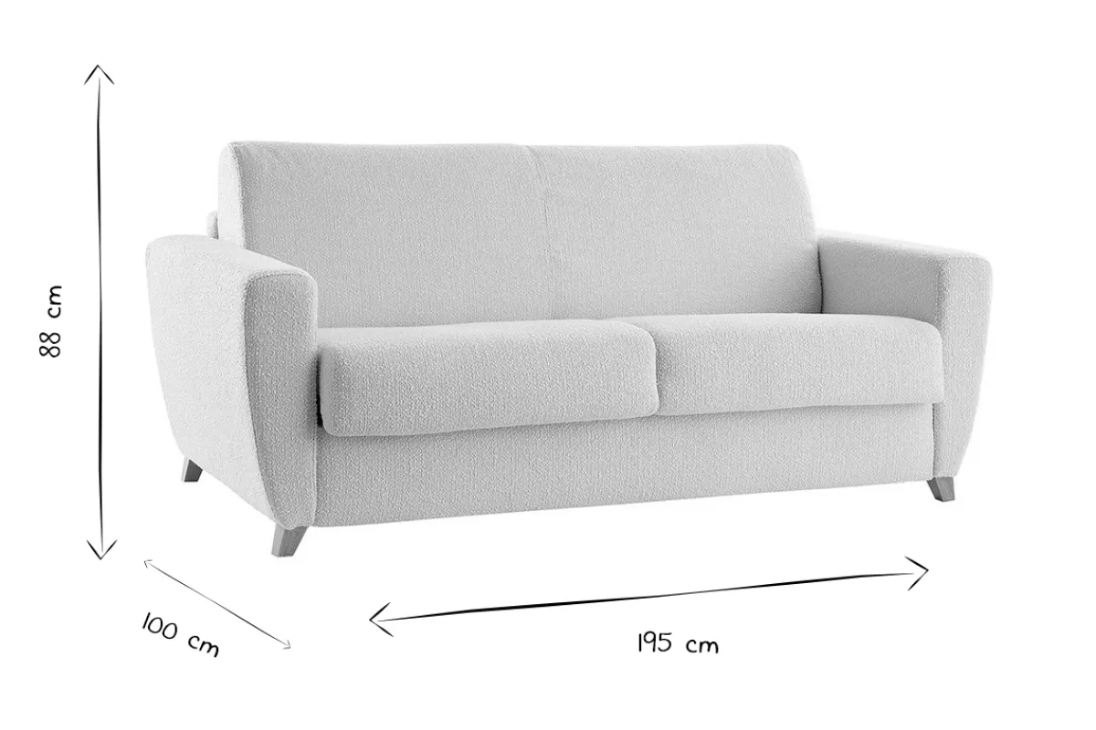 Miliboo Schlafsofa skandinavisch Hellgrau und Holz GRAHAM* Schlafsofas