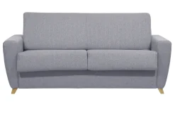 Miliboo Schlafsofa skandinavisch mit Matratze 18 cm hellgrauer Stoffbezug GRAHAM* Schlafsofas