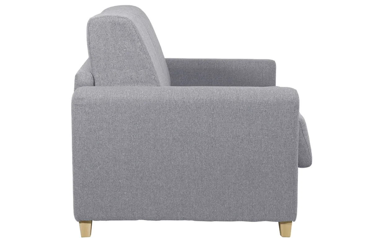 Miliboo Schlafsofa skandinavisch mit Matratze 18 cm hellgrauer Stoffbezug GRAHAM* Schlafsofas