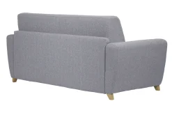 Miliboo Schlafsofa skandinavisch mit Matratze 18 cm hellgrauer Stoffbezug GRAHAM* Schlafsofas