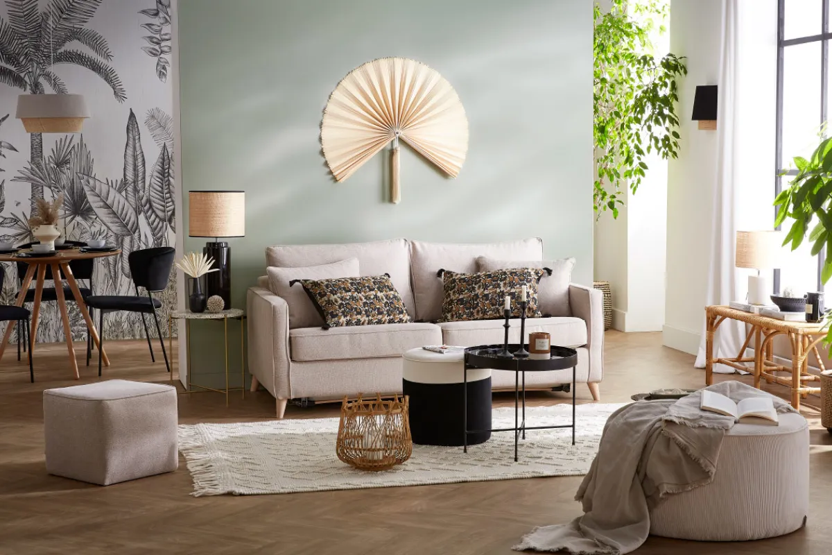 Miliboo Schlafsofa skandinavisch 3 Plätze naturbeige PAPEL* Schlafsofas